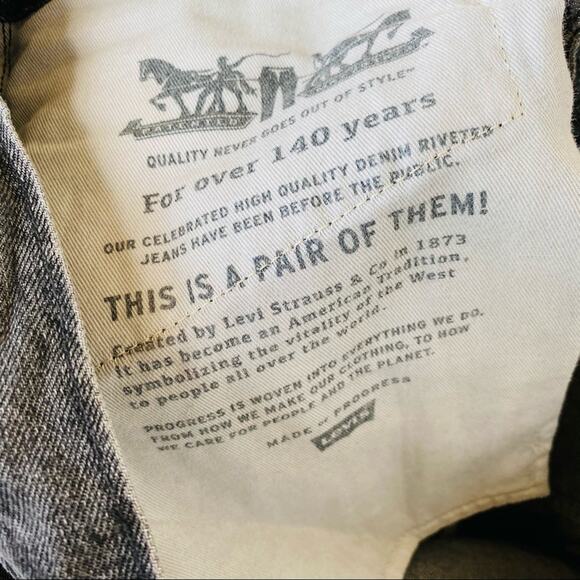 MENS LEVIS ALTERED 511 32 x 32 Slim Straight Dark Grey Washed Black Denim Jeans - Picture 10 of 12